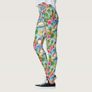 Farbenfrohe tropische Katzen Leggings