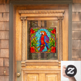 Farbenfrohe tropische Papagei-Imitate aus Hartglas Fensteraufkleber