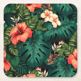 Farbenfrohe tropische Paradies Hawaii Aloha Blume Rechteckiger Pappuntersetzer