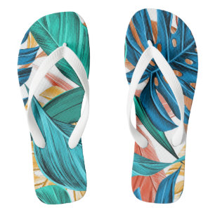 Farbenfrohe tropische Print Adult Flip Flops