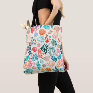 Farbenfrohe tropische Sommerkoralle Seashell Tasche