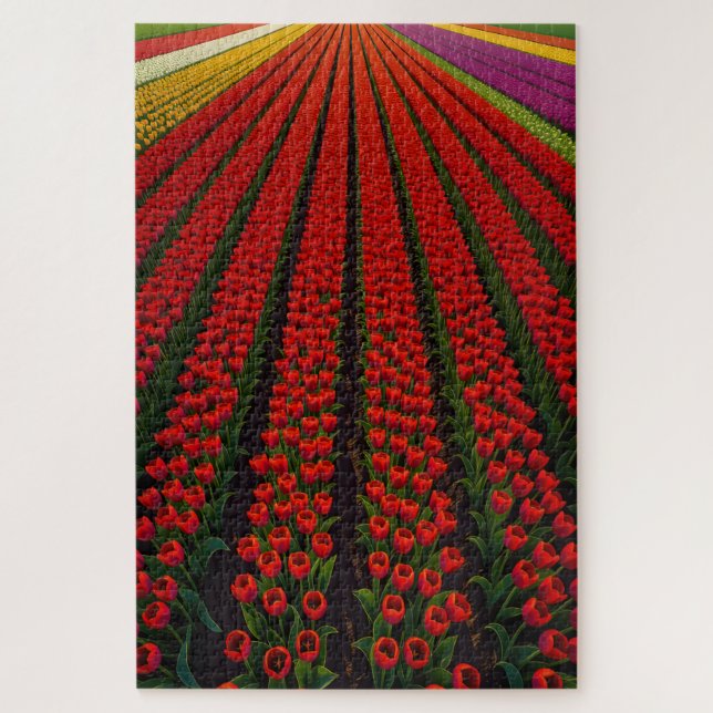 Farbenfrohe Tulip Fields (Vertikal)