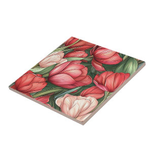 Farbenfrohe Tulip Keramik Fliesen für die Wände de
