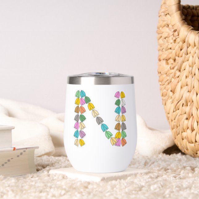 Farbenfrohe Tulip Lettered "N" (Wohnzimmer (gedreht))