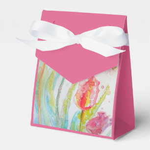 Farbenfrohe Tulip Wasserfarbe Party Take Gefallen Geschenkschachtel