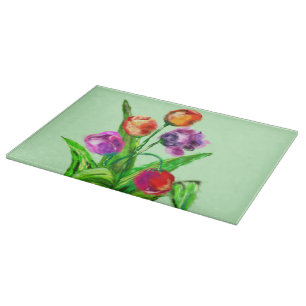 Farbenfrohe Tulips Cutting Board Malerei Ihre Farb Schneidebrett