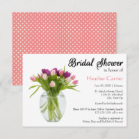 Farbenfrohe Tulips in Vase - 3x5 Brautparty Einlad