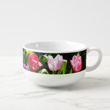 Farbenfrohe Tulips Nah up Soup Mug