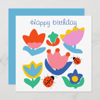 Farbenfrohe Tulpen mit Ladybugs