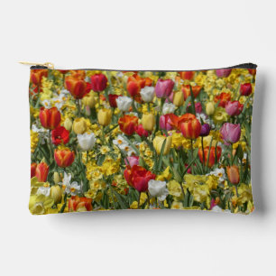 Farbenfrohe Tulpen & Narzissen Muster Kosmetiktasc Zubehörtasche