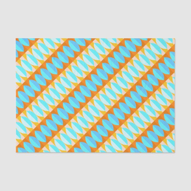 Farbenfrohe türkisblaue gelbe Farbe Seidenpapier (Vorderseite)
