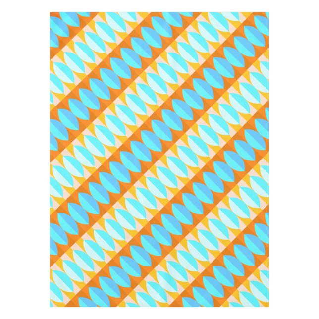 Farbenfrohe türkisblaue gelbe Farbe Tischdecke (Vorderseite)