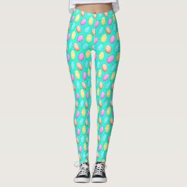 Farbenfrohe türkisfarbene Ostereier Leggings