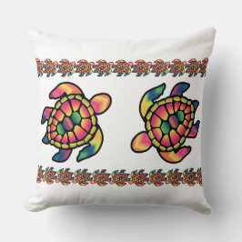 Farbenfrohe Turtlefärbung: Eine lebendige Schildkr Kissen