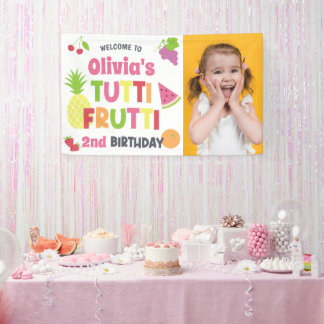 Farbenfrohe Tutti Frutti Foto jedes Alters glückli Banner
