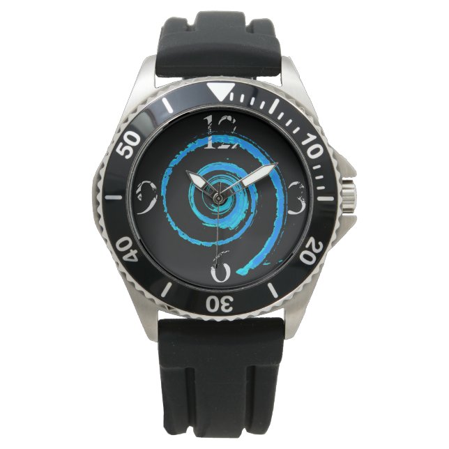 Farbenfrohe Twirbel Runduhr Armbanduhr (Vorderseite)