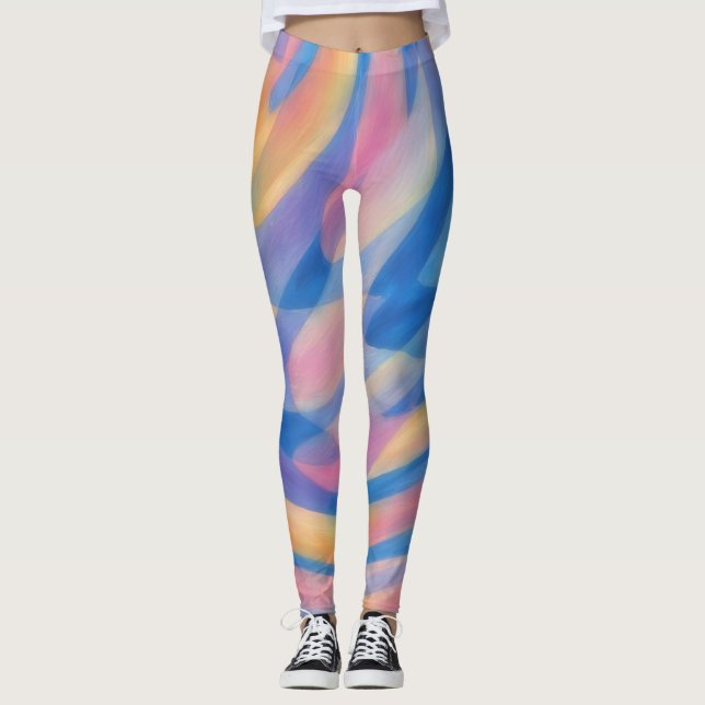 Farbenfrohe Übung Joggen Leggings (Vorderseite)