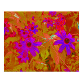 Farbenfrohe Ultra-Violet-, Magenta- und Rote Wildb Poster