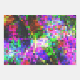 Farbenfrohe Umhüllungspapier mit Mosaikmuster 2 Geschenkpapier Set