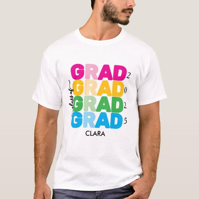 Farbenfrohe und angepasste Bezeichnung und Jahr Gr T-Shirt (Vorderseite)