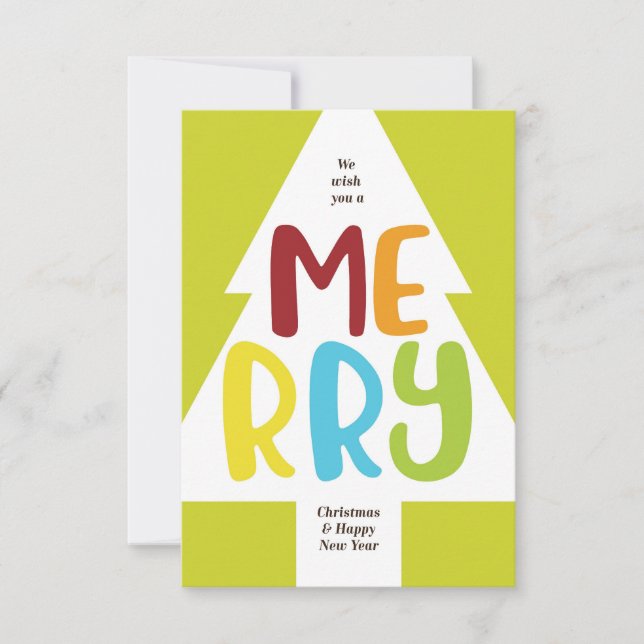 Farbenfrohe und fröhliche Weihnachtskarte. Karte (Vorderseite)