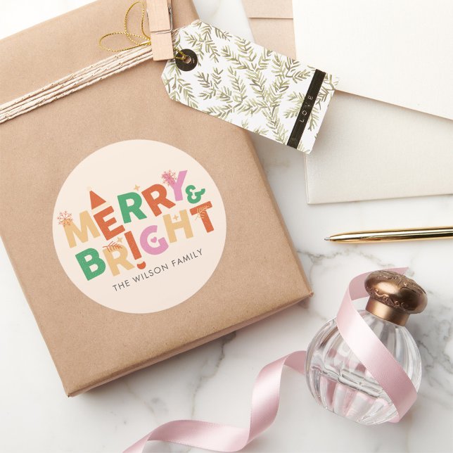 Farbenfrohe und helle Familie Runder Aufkleber (Von Creator hochgeladen)