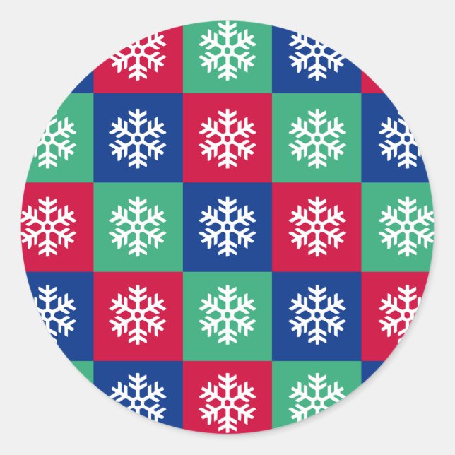 Farbenfrohe und helle Weihnachtsaufkleber Runder Aufkleber (Vorderseite)