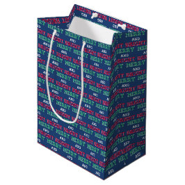 Farbenfrohe und helle Weihnachtsgeschenke Mittlere Geschenktüte