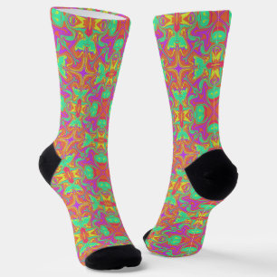 Farbenfrohe und lebendige Psychedelic Crew Socks Socken