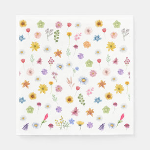 Farbenfrohe und lebendige Wildblumen Tabelle Napki Serviette