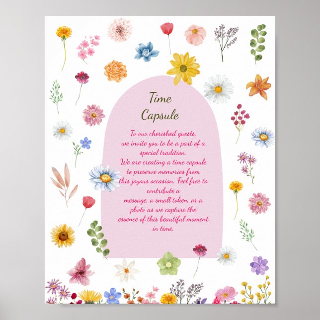 Farbenfrohe und lebendige Wildblumen Time Capsule  Poster (Vorne)
