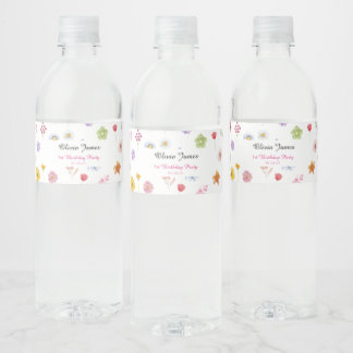 Farbenfrohe und lebendige Wildblumen Wasserflasche