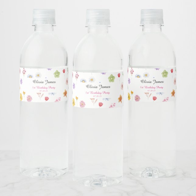 Farbenfrohe und lebendige Wildblumen Wasserflasche (Flaschen)