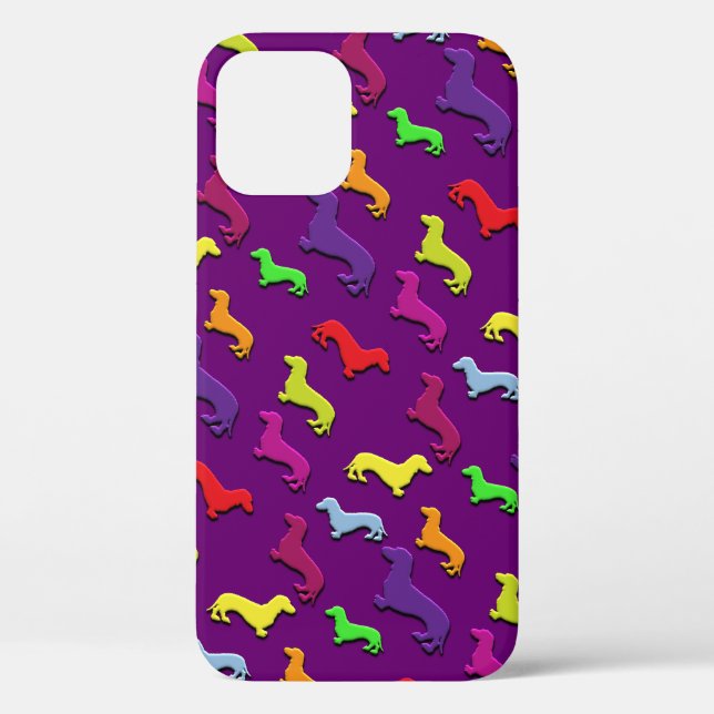 Farbenfrohe und lustige Dackel Hunde Pattern Case  (Rückseite)