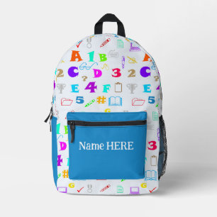 Farbenfrohe und lustige Kinder Schulmaterial & Tec Bedruckter Rucksack
