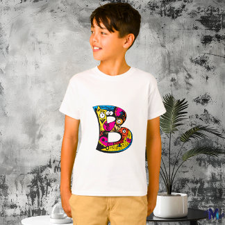 Farbenfrohe und lustige Monogram B Tribal und Dood T-Shirt