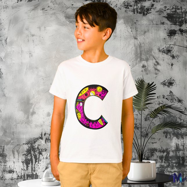 Farbenfrohe und lustige Monogram C Tribal and Dood T-Shirt (Von Creator hochgeladen)