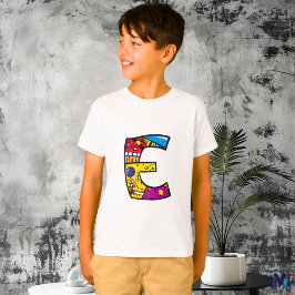 Farbenfrohe und lustige Monogram E Tribal und Dood T-Shirt