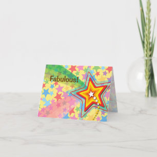 Farbenfrohe und lustige Superstar Rainbow Herzlich Karte