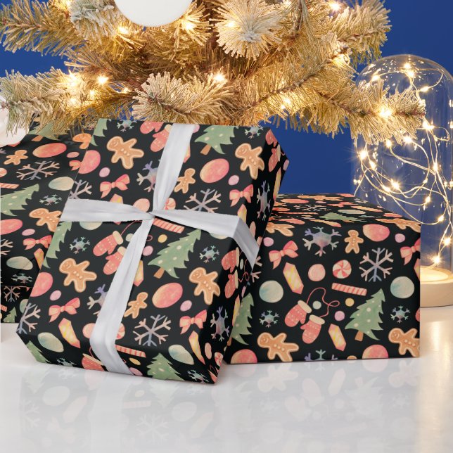 Farbenfrohe und moderne Weihnachtsmuster Weihnacht Geschenkpapier (Feiertage)