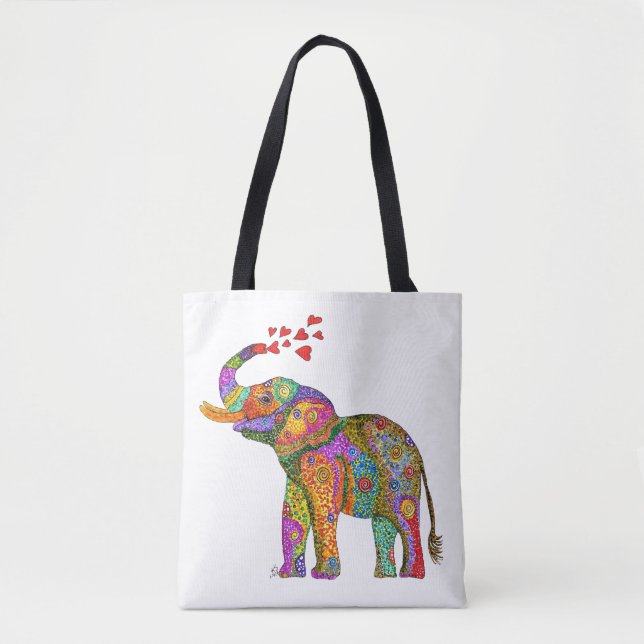Farbenfrohe und Niedliche Elefantentasche Tasche (Vorderseite)