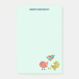 Farbenfrohe und Niedliche Whimsisches Vogeltrio Post-it Klebezettel
