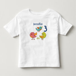 Farbenfrohe und Niedliche Whimsistische Vögel Trio Kleinkind T-shirt