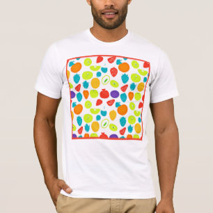 Farbenfrohe und saftige tropische Muster T-Shirt