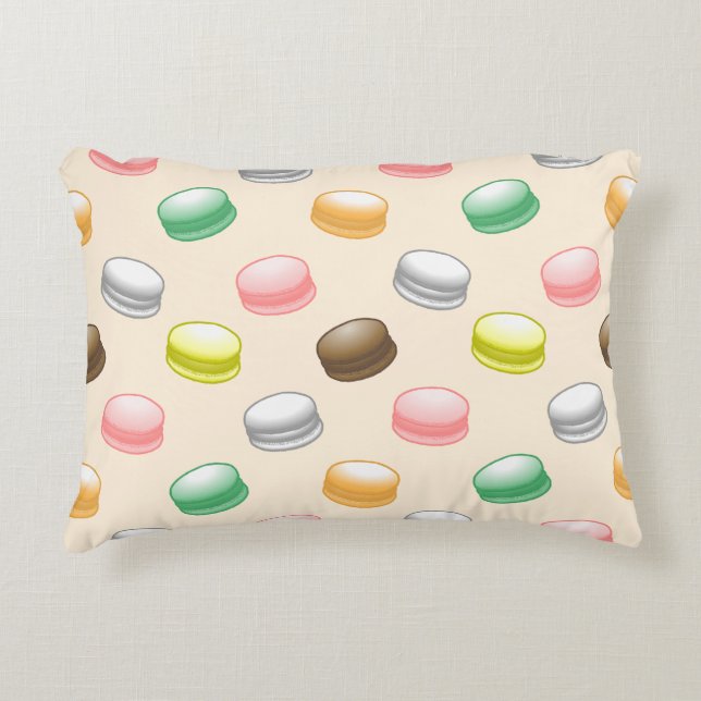 Farbenfrohe und schöne Macarons Dekokissen (Vorderseite)