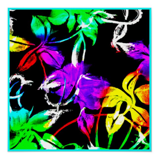 Farbenfrohe und stilvolle Neonmuster Kunst Poster (Vorderseite)