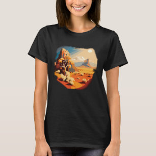 Farbenfrohe und surreale Wüstenlandschaft T-Shirt