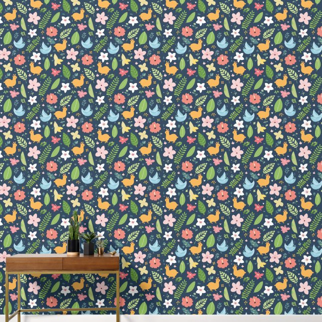 farbenfrohe unisex Kinder tropische Tapete (Korridor)