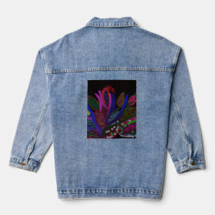 Farbenfrohe Unterwasser Marine Life Denim Jacket Jeansjacke