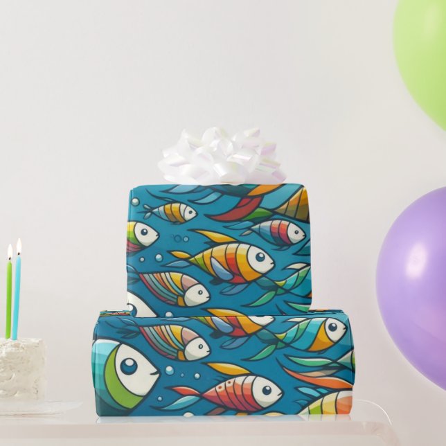 Farbenfrohe Unterwasserkunst Geschenkpapier (Partygeschenke)